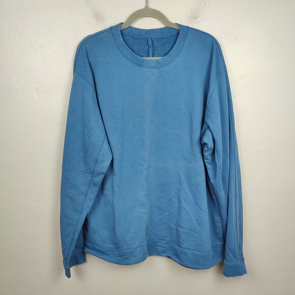 Lululemon French Terry Oversized Long Sleeve Crew Sweatshirt XL Soft Denim Blue‎ - Picture 1 of 7